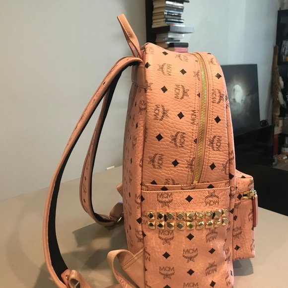 New MCM Pink Stark Studded 40cm Backpack main image 6